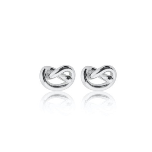 Knot studs Recycled silver rhodium plating